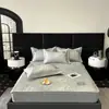 Lujo Ligero Jacquard Carbón Hielo 900D Sábanas Colchonetas Suaves Refrigeradas Clase Amigable con la Piel Transpirable Lavables a Máquina Colchoneta de Seda de Hielo para Dormir Desnudo