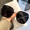 Gafas de Sol Frescas con Marco de Cara Grande 2024 Negras Geniales Tendencia Vintage Anti-UV para Hombres y Mujeres Gafas Famosas de Internet