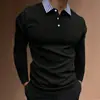 Estilo Minimalista Neutro para Camping al Aire Libre Ligero Superior Sencillo Básico Versátil Manga Larga Camisa POLO MB14