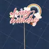 Topper para Pastel de Cumpleaños Nube Arcoíris Letras Felices Decoración de Pastel Decoración de Mesa de Postres para Fiesta 3D