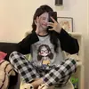 Pijama Directo de Fábrica para Mujer Dibujos Animados Manga Larga Pantalones Primavera y Otoño Tallas Grandes Mujer 200 Jin Conjunto de Ropa para el Hogar