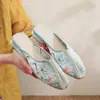 [Camisa verde] Nuevo de primavera 2024 estilo Beijing antiguo casual zapatos bordados estilo étnico bordados suela suave zapatos de una sola capa retro para mujer
