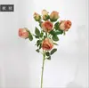 Ramo Artificial de Rosas Quemadas de Siete Cabezas Transfronterizo para Decoración del Hogar, Accesorios para Fotografía al Aire Libre, Paisajismo de Salas de Estar y Centros Comerciales