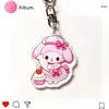 Chaveiro My Melody Acessório de Desenho Animado Chaveiro Transparente de Acrílico Dupla Face Figura Fofa Pingente de Mochila