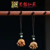 Cadena para Teléfono y Colgante Creativo para Mochila con Diseño de Pez y Pata de Oso Tallados en Palo de Rosa y Sándalo DIY