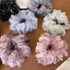 Estilo Coreano Doce Suave Malha Bolha Floral Prendedor de Cabelo Anel de Intestino Grosso Super Fada Coque Prendedor de Cabelo Acessórios de Cabelo Fofos