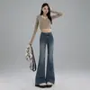26 Nova coleção de verão: jeans femininos de nicho, cintura alta, modeladores, elásticos, levemente boca de sino, comprimento longo, disponíveis para dropshipping