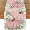 Camino de mesa de calabaza para Acción de Gracias Temporada de otoño Decoración festiva Mantel de mesa para restaurante Mesa de centro de sala de estar Tela para cubrir gabinete de recibidor