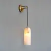 Luminária de Parede Transfronteiriça em Mármore Natural e Cobre Integral, Luxo Leve, Simples e Moderna, para Sala de Estar, Corredor, Parede de Fundo, Criativa para Quarto e Cabeceira