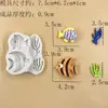 Molde de silicone vida marinha cavalo-marinho tartaruga coral pasta americana decoração de bolo de chocolate molde de cozimento resistente a altas temperaturas