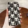 Funda para teléfono AliExpress retro moderna tablero de ajedrez blanco y negro gato pintado a mano S22+ Galaxy S26 agujero preciso funda rígida