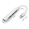 Hub Extensor Multifuncional USB 3.0 Uno a Cuatro Tipo-C para Computadora Unidad Flash USB Divisor Multifuncional