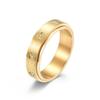 Anillo Rotatorio de Acero Inoxidable con Diamantes Incrustados Estilo Europeo y Americano Transfronterizo Anillo para Aliviar la Ansiedad y Descomprimir Joyería de Mano de Acero de Titanio