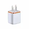 Carregador de celular com borda dourada eletroplateada, porta USB dupla, 2.1A, borda colorida, adaptador de energia com cabeça de carregamento USB dupla, atacado