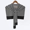 Envoltório de Ombro de Tricô de Verão Cardigã Fino Roupa Exterior Camisa Camiseta Condicionador de Ar Influenciadora Dickey Listrado para Mulheres