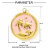 Brincos Pingente Estrela do Mar Árvore de Coco Óleo Pingando Férias Aço Titânio DIY Brincos Pingente Feminino Concha Aço Inoxidável Colar Acessórios de Joias
