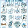 36 Peças de Enfeites de Inverno Gato de Natal de Madeira Pinguim Floco de Neve Boneco de Neve Anão Caminhão Pingente de Decoração Azul