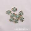 Accesorios de joyería DIY, colgante de anillo doble de seis flores, pendientes chapados en oro de cobre, pulsera, collar, materiales de producción al por mayor