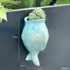 Maceta de Flores Peces Manchados Montada en Pared con Plantas Verdes, Decoración Colgante Simple Estilo Europeo, No Requiere Taladro, Adecuada para Decoración Exterior de Villas