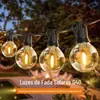 Luzes Decorativas de Natal LED à Prova d'Água para Barraca Externa, Luzes de Natal Solares para Jardim e Pátio com Lâmpadas G40