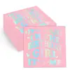 Servilletas de Papel Temáticas de Cumpleaños en Negro Oro y Oro Rosa, Temáticas por Edad, para Jubilación, Nacimiento de Bebé, Compromiso, Servilletas de Fiesta con Gradiente de Colores