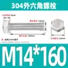 Ventas Directas de Fábrica M3-M12 GB 304 acero inoxidable Tornillo hexagonal exterior cabeza hexagonal tornillo hexagonal