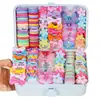 Caja de regalo con set de accesorios para el cabello, pinzas para el cabello, ligas para el cabello, pasadores laterales, adornos para el cabello para niñas, cordones para el cabello de princesa que no dañan el cabello