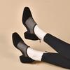 Zapatos de Mujer Primavera Verano 2025 Malla Calado Sandalias Tacón Grueso Transpirables Sandalias de Mamá Tacón Medio Zapatos de Malla de Mujer
