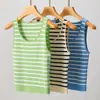 Tienda Insignia Shanghai Dan Nong/Chaleco de Seda Helada para Mujer, Ropa de Abrigo de Verano, Capa Base de Punto, Camisola Pequeña con Diseño Elegante, Top Ajustado