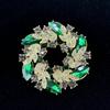 Broche de Bauhinia, popular en Europa y América, con doble hoja de aleación de flores, chapado en oro, con diamantes, color atmosférico, accesorios para trajes.