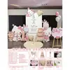 Decoração de primeiro aniversário para menina da Hello Kitty, tema em placa KT, balões da Hello Kitty, painel de balões para festa