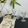 Harmony Home High-End Luxuoso Copo de Licor de Boca Larga Estilo Europeu Embossado de Haste Curta Copo de Uísque