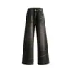 Jeans Estilo Callejero Americano para Hombre Primavera 2025 Marca de Moda High Street Slim Arte Graffiti Pantalones Rectos Sueltos