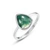 Anillo de Musgo Verde Popular de Moda de Lujo Ligero Estilo Japonés para Mujer, Nicho de Alta Gama, Anillo de Plata Esterlina S925 para Transfronterizo