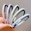 Diadema de Tela a Cuadros para Niñas con Dientes para Bebé, Lazo para el Cabello Antideslizante, Diadema Simple para Fijar Mechones Sueltos Infantiles, Nuevo