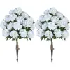 Producto de Venta Caliente Transfronterizo, Venta al por Mayor desde el Fabricante de Origen, Estacas de Suelo de Hortensia Artificial para Decoración de Jardín Exterior, Plantas Verdes