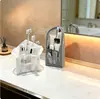 Necessaire auto-suportante de EVA, bolsa de malha à prova d'água para o banheiro, bolsa de cosméticos portátil para viagem e porta-escova de dentes de mesa