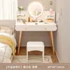 Nova penteadeira pequena estilo creme para quarto que não ocupa muito espaço, mesa de maquiagem simples para espaços pequenos