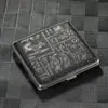 Estuche para Cigarrillos Portátil Chaobo Material de Imitación de Cuero Cerrado Plástico Empaque de Cartón Negro