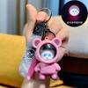 Criativo Mudança de Cor Urso Som Luminoso Chaveiro Bonito Urso Luz Noturna Chaveiro Pingente Carro Bolsa Pendurado Enfeites