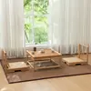 Mesa Quadrada Pequena de Tatami, Mesinha de Centro Pequena Estilo Japonês, Mesa para Varanda de Casa e Janela Saliente, Mesa Baixa Estilo Zen, Mesa Quadrada para Chá, Mesa Kang