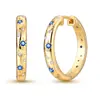 Moda Europea y Americana Estilo Lujo Ligero Versátiles Pendientes de Aro Azules para Mujer con Tachuelas de Diamantes Diseño Simple para el Día a Día Modernos Creativos