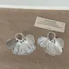 Brincos de Franja com Disco de Flor Geométrica Vazada em Metal para Mulheres, High-End, Luxo Leve, Modernos e Versáteis