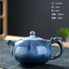 Fornecimento Direto da Fábrica Bule de Chá com Esmalte Tianmu Queimado em Forno Conjunto de Chá Kung Fu Cerâmico Doméstico Bule Gentian Bule Jianzhan Bule Xishi