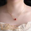 Transmisión en Vivo de Suministro de Collar de Ágata Roja Natural con Cuentas para Mujer, Cuentas de la Fortuna, Cadena para Clavícula, Joyería de Cuello de Alta Gama, Regalo para Mamá