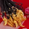 Vietnam Arena Oro Colgante Diente de Lobo Latón Chapado en Oro Personalidad Moda Hombres Colgante Diente de Lobo Oro 24K Accesorios Regalo