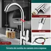 Torneira de Cozinha à Prova de Salpicos Giratória 360 Graus para Lavar Legumes, Torneira de Cozinha de Tubo Único de Uso Duplo Quente e Frio, Apenas Frio