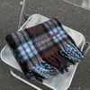 25 Novos Cachecóis de Faux Cashmere para Outono e Inverno com Padrão de Pássaro Azul, Xales para Escritório, Cachecóis Versáteis Estilo Coreano para Atacado