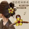 Elegante pinza de garra retro versátil, pinza de tiburón floral de lujo ligero primavera/verano, nuevo accesorio para el cabello de pinza de garra dulce y simple 2026