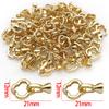 Ouro Real 18K Banhado Ouro Branco Prata Grossa Cor Preservadora Trevo de Quatro Folhas Fivela de Conexão Fivela de Acabamento Pingente Pingente Acessórios para Joias DIY